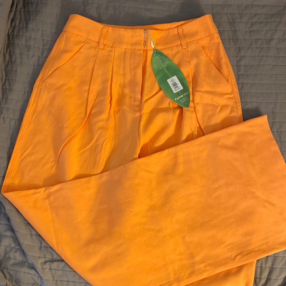NWT Farm Rio peach wide leg trousers